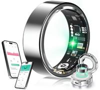 MSDQQTIY New Upgraded Smart Ring Measurement Error Waterproof Silver 006