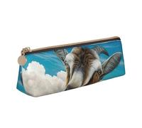 MSDXJQ Blue Goat Print Print Versatile Usage Lightweight Pencil Case Pouch Zippered Pen Storage School Students