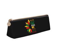 MSDXJQ Juneteenth African American Emancipation Independence Day Black Freedom Day Pencil Case Leather Pencil Holders Cosmetic Pouch Stationery Organizer Bag for Women Men Office Travel