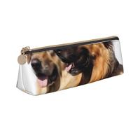 MSDXJQ Leather Pencil Case Large Capacity Pencil Pouch Guitar Pictures Pencil Bag Pouch with Zipper Pen Holder for Women, Big Dog, One Size, Pencil Bag