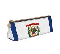 MSDXJQ West Virginia State Flag School Pencil Case,Aesthetic with Triangular Design Pen Pouch for Kids for Brushes,Pencils
