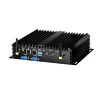 msecore Fanless Industrial PC, Mini Computer with Core i7-5500U (2.4-3.0GHz), 16G RAM 256G SSD, Dual LAN, 2*COM RS232, Wi-Fi 5, 1*HDMI 1*VGA, Wake On LAN, Auto Power On, Metal Case, Windows 10 Pro