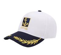 MSemis Admiral Captain Baseball Cap Embroidered Nautical Sailor Hat For Marine Costume Party White One Size