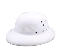 MSemis Adult Plastic Pith Helmet - Ideal For Jungle Safaris, Zoo Keeper, Explorer Guide, And Themed Costume White One Size