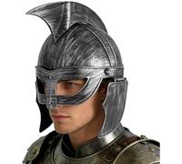 MSemis Greek Soldier Roman Knight Helmet, Spartan Gladiator Costume Helmet Medieval Warrior Armor Accessory Silver One Size