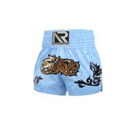 MSemis Kids Boys Boxing Shorts MMA Martial Arts Shorts Muay Thai Grappling Training Trunks Bottoms Light Blue 5-7 Years