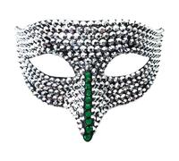 MSemis Masquerade Half-face Eagle-beak Masks Sparkly Rhinestone Venetian Men Mask For Mardi Gras Halloween Green One Size