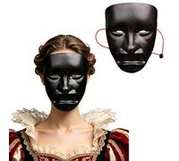MSemis Masquerade Wedding Carnivals Party Mask for Carnival Halloween Cosplays Rave Accessory Gala Gear Black Sorrow Face One Size