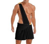 MSemis Men's Halloween Ancient Greek God Costume Mythos Warrior Cosplay Fancy Dress Black XL