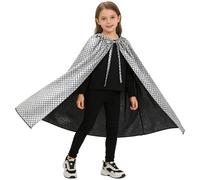 MSemis Shiny Mermaid Scale Pattern Cloak Shimmer Robe Costume Cape For Pretend Play & Party Dress Up Silver 80cm One Size
