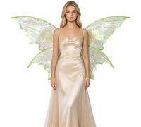 MSemis Sparkly Butterfly Elf Wings Masquerade Show Prop Green One Size