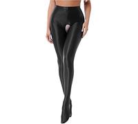 MSemis Women's Glossy Pantyhose Shiny High Waist Tights Sexy Stockings Pants Footed Leggings