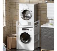 MSFE Washer Dryer Stacking Kit, Height-Adjustable Tumble Dryer Stand, Storage Rack Over the Washing Machine, Load Capacity 350 kg,for Washing Machine and Dryer, 73 x 64 x 110 cm, Patented Product
