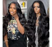 MSGEM 12A 13x6 Lace Front Wigs Human Hair Body Wave Virgin 13x6 HD Transparent Lace Frontal Wigs 180 Density Tiny Knots Pre Plucked Bleached Knots 24inch Glueless Human Hair Wigs for Women