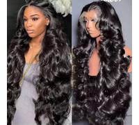 MSGEM 12A Full 13x6 Lace Front Wigs Human Hair Body Wave Virgin Upgraded 13x6 Full HD Transparent Lace Frontal Wigs Human Hair 180% Density Tiny Knots Pre Plucked Bleached Knots 20 Inch
