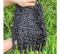 MSGEM Burmese Curly Human Hair Bundles 12A Brazilian 100% Unprocessed Virgin Water Wave with Spiral Ends Human Hair Extensions 3 Bundles 16 18 20 Inch Natural Color
