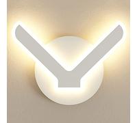 MSGIRVLZL 10W Intérieur Led Applique Créativité Acrylique Abat-Jour Applique Murale Peinte En Fer Forgé Lampe Corps Luminaire Pour Salon Chambre Escalier Restaurant Bureau/White-Three-Color Light