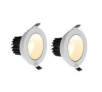 MSGIRVLZL 10W White Rotating Recessed Spotlight with Round Panel, Fire Resistant, Energy Saving, Accent Lights, High Brightness Bathroom Decorative Lighting (10W)