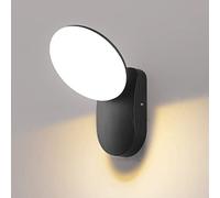 MSGIRVLZL 12W Led Applique Murale Extérieure Simple Down Lighting Étanche Passerelle Porte D'Entrée Jardin Porche Applique Murale Moderne Couloir Intérieur Éclairage Mural Luminaire-Noir/White Light