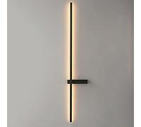 MSGIRVLZL Applique Murale À Bande Noire, Applique Murale Linéaire De Chevet En Aluminium, Lumières D'Ambiance Décoratives De Couloir, Applique Murale À Led Moderne, Lampes De Rondelle Murale D'Angle D
