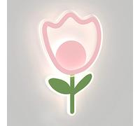 MSGIRVLZL Applique Murale À Fleurs Roses Pour Chambre De Princesse, Applique Murale En Métal Ultra-Mince Avec Abat-Jour En Acrylique, Applique Murale Led Moderne, Appliques Murales De Chevet Pour Cham