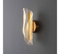 MSGIRVLZL Applique Murale Acrylique Courbée Avec Base En Fer Doré, Applique Murale Spirale Led 10W, Lampes Murales D'Éclairage De Chevet Modernes, Luminaires Muraux Minimalistes Nordiques Pour Couloir