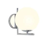 MSGIRVLZL Applique Murale Boule De Verre Blanc, Applique Murale En Métal Avec Finition Galvanisée, Applique Murale Globe Mate, Appliques Murales D'Éclairage Décoratif De Couloir Du Milieu Du Siècle, A