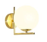MSGIRVLZL Applique Murale Boule De Verre Blanc, Applique Murale En Métal Avec Finition Galvanisée, Applique Murale Globe Mate, Appliques Murales D'Éclairage Décoratif De Couloir Du Milieu Du Siècle, A