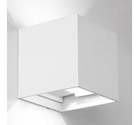 MSGIRVLZL Applique Murale Créative À Led 7W, Appliques Carrées En Fer Forgé, Luminaire Réglable, Applique Murale Décorative Minimaliste Moderne Pour Chevet, Allée, Salon, Villa/White-Neutral Light