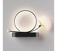 MSGIRVLZL Applique Murale Creative Leaf, Applique Murale Linéaire En Métal Avec Abat-Jour En Acrylique, Applique Murale Moderne 12W Led 3 Modes De Couleur, Appliques Murales De Chevet De Chambre Noire