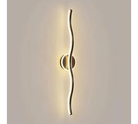 MSGIRVLZL Applique Murale Creative Wave, Applique Murale En Métal Ultra-Mince Avec Abat-Jour En Acrylique Blanc, Applique Murale Linéaire À Led, Appliques Murales Simples Modernes Pour Chevet De Chamb