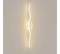 MSGIRVLZL Applique Murale Creative Wave, Applique Murale En Métal Ultra-Mince Avec Abat-Jour En Acrylique Blanc, Applique Murale Linéaire À Led, Appliques Murales Simples Modernes Pour Chevet De Chamb