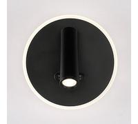 MSGIRVLZL Applique Murale De Chevet Ronde Avec Mini Lampe De Lecture, Applique Murale En Métal Ultra-Mince Avec Abat-Jour En Acrylique, Appliques Murales Led Modernes 10 W, Lampes Murales D'Éclairage