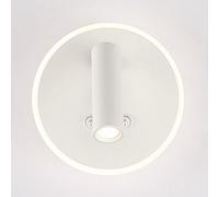 MSGIRVLZL Applique Murale De Chevet Ronde Avec Mini Lampe De Lecture, Applique Murale En Métal Ultra-Mince Avec Abat-Jour En Acrylique, Appliques Murales Led Modernes 10 W, Lampes Murales D'Éclairage