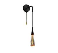 MSGIRVLZL Applique Murale De Tête De Lit En Cristal Créative Avec Interrupteur À Tirette, Appliques Murales De Chambre À Coucher À Led Modernes, Lampe D'Ambiance D'Éclairage Décoratif De Salon Noir, A
