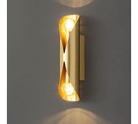 MSGIRVLZL Applique Murale D'Éclairage Haut Et Bas, Applique Murale En Cuivre Ultra-Mince, Douille E14, Portée Murale D'Éclairage Décoratif De Couloir, Appliques Murales Minimalistes À Long Tube, Appli