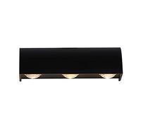 MSGIRVLZL Applique Murale D'Extérieur À 3 Lumières Led 3 W, Appliques Murales En Alumimoulé Sous Pression, Étanche Ip44, Longue Applique Murale Pour Jardin, Couloirs, Piliers (Noir)/White Light