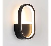 MSGIRVLZL Applique Murale D'Intérieur Ovale Design Applique Murale Moderne Décoration Créative Appliques Murales Led 14W Éclairage Applique Murale Pour Chambre, Fond Mur Salons, Couloirs/Matte Black-T