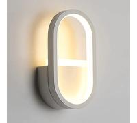 MSGIRVLZL Applique Murale D'Intérieur Ovale Design Applique Murale Moderne Décoration Créative Appliques Murales Led 14W Éclairage Applique Murale Pour Chambre, Fond Mur Salons, Couloirs/Matte White-T