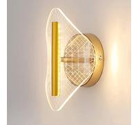 MSGIRVLZL Applique Murale Dorée Applique Murale De Chevet Acrylique 6W Luminaire Led, Créativité Design Géométrique Lumières Murales Décoratives Pour Salon Étude Couloir Villa/A-Three-Color Light