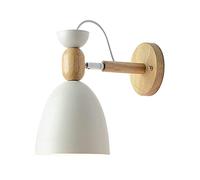 MSGIRVLZL Applique Murale En Bois Avec Base E26/27 Luminaire Rotatif De Style Contemporain Pour Chambre À Coucher, Placard, Chambre D'Hôtes Éclairage De Nuit Lampe De Lecture/Blanc