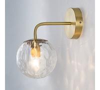 MSGIRVLZL Applique Murale En Boule De Verre À Ondulation D'Eau, Applique Murale En Laiton Avec Abat-Jour Globe, Applique Murale De Chevet De Chambre À Coucher Moderne, Appliques Murales D'Éclairage Dé