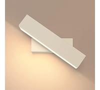 MSGIRVLZL Applique Murale En Métal De Fer, Abat-Jour En Acrylique, Luminaire Mural Créatif Réglable À Rotation De 350 °, Appliques Murales Longues Simples Pour Salon, Chambre À Coucher (3000K)/Blanc/2