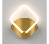 MSGIRVLZL Applique Murale En Métal Doré Avec Abat-Jour Carré En Acrylique, Applique Murale Led Moderne 14 W, Appliques Murales De Chevet Carrées, Éclairage Décoratif De Couloir Simple/Warm Light