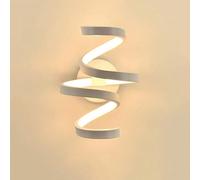 MSGIRVLZL Applique Murale En Spirale Blanche, Applique Murale En Métal En Alumiavec Appliques Murales À Abat-Jour En Acrylique, Luminaire Décoratif Led Simple Chambre 18W, Lampe De Chevet Créative Mod