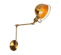 MSGIRVLZL Applique Murale Industrielle Finition Cuivre Rustique - Luminaire Mural D'Extension De Lecture De Chevet De Chambre À Coucher - Lampe À Bras Oscillant Avec Abat-Jour En Métal/Arm Length 20+2
