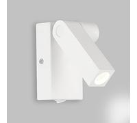 MSGIRVLZL Applique Murale Led 3W, Mini Appliques Murales De Lampe De Lecture De Chevet, Appliques Murales Réglables, Appliques Murales En Métal Blanc Avec Source De Lumière, Luminaires Muraux Simple/W