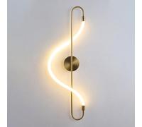 MSGIRVLZL Applique Murale Linéaire, Applique Murale À Longue Bande En Cuivre Avec Abat-Jour En Silicone, Applique Murale Led Moderne, Appliques Murales De Chevet Minces, Appliques Murales Décoratives