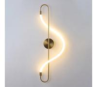 MSGIRVLZL Applique Murale Linéaire, Applique Murale À Longue Bande En Cuivre Avec Abat-Jour En Silicone, Applique Murale Led Moderne, Appliques Murales De Chevet Minces, Appliques Murales Décoratives