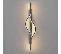 MSGIRVLZL Applique Murale Linéaire Géométrique, Applique Murale À Bande Métallique Noire, Applique Murale De Chevet, Appliques Murales Led Modernes - 6000K, Appliques Murales Longues Ultra-Minces Pour
